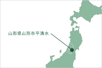 山形県山形市平清水の場所を指している日本地図のイラスト